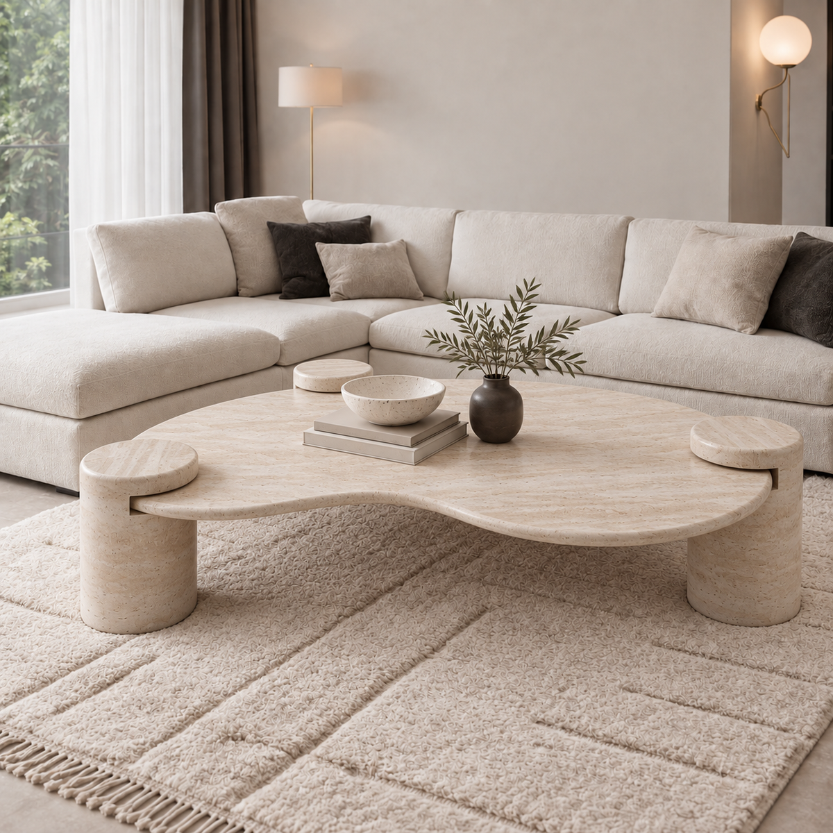 Table Basse en Travertin