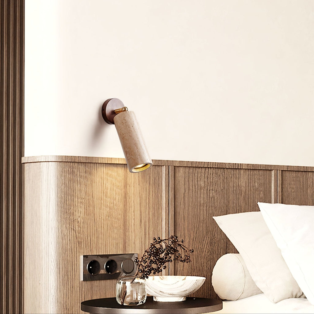 Aeris – Applique murale minimaliste en travertin naturel-Galerie Pietra