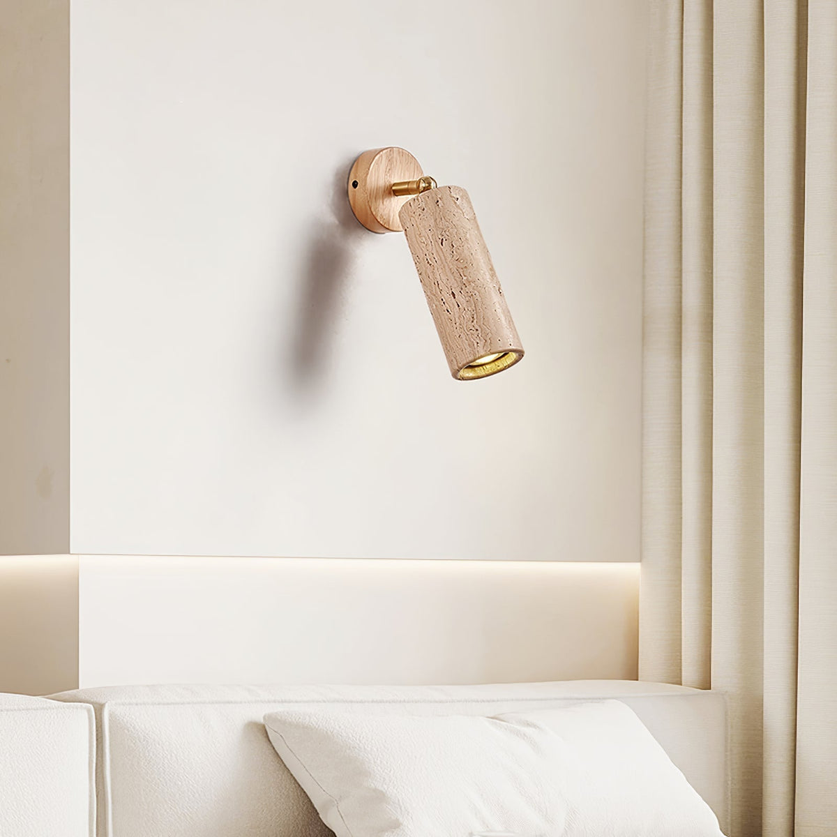Aeris – Applique murale minimaliste en travertin naturel-Galerie Pietra