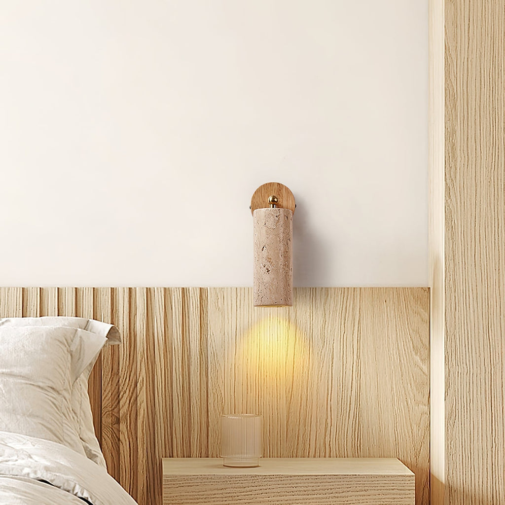 Aeris – Applique murale minimaliste en travertin naturel-Galerie Pietra