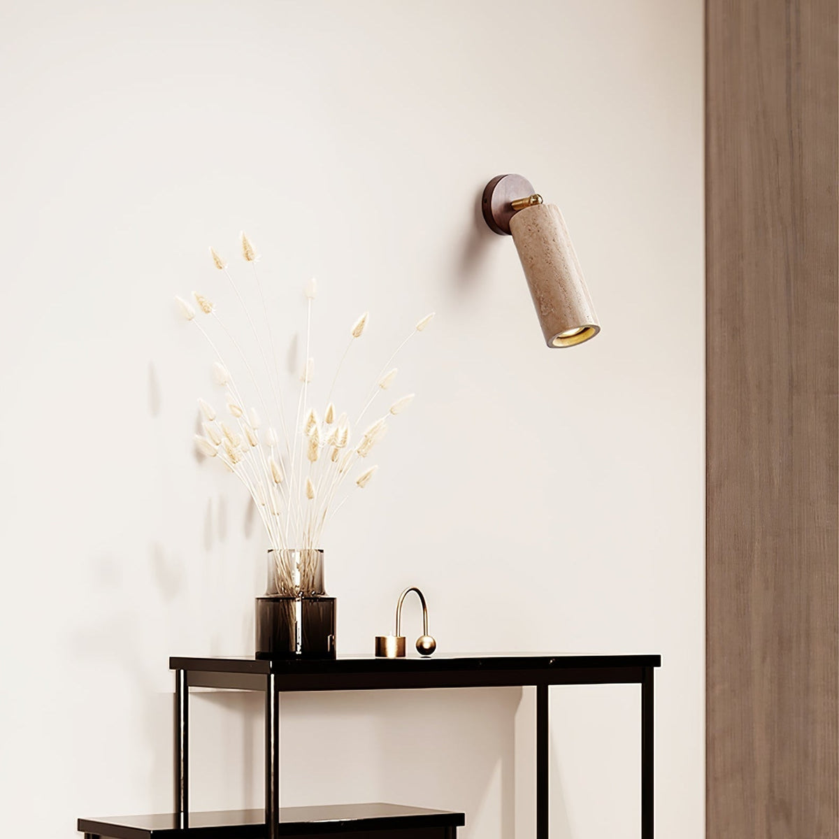 Aeris – Applique murale minimaliste en travertin naturel-Galerie Pietra