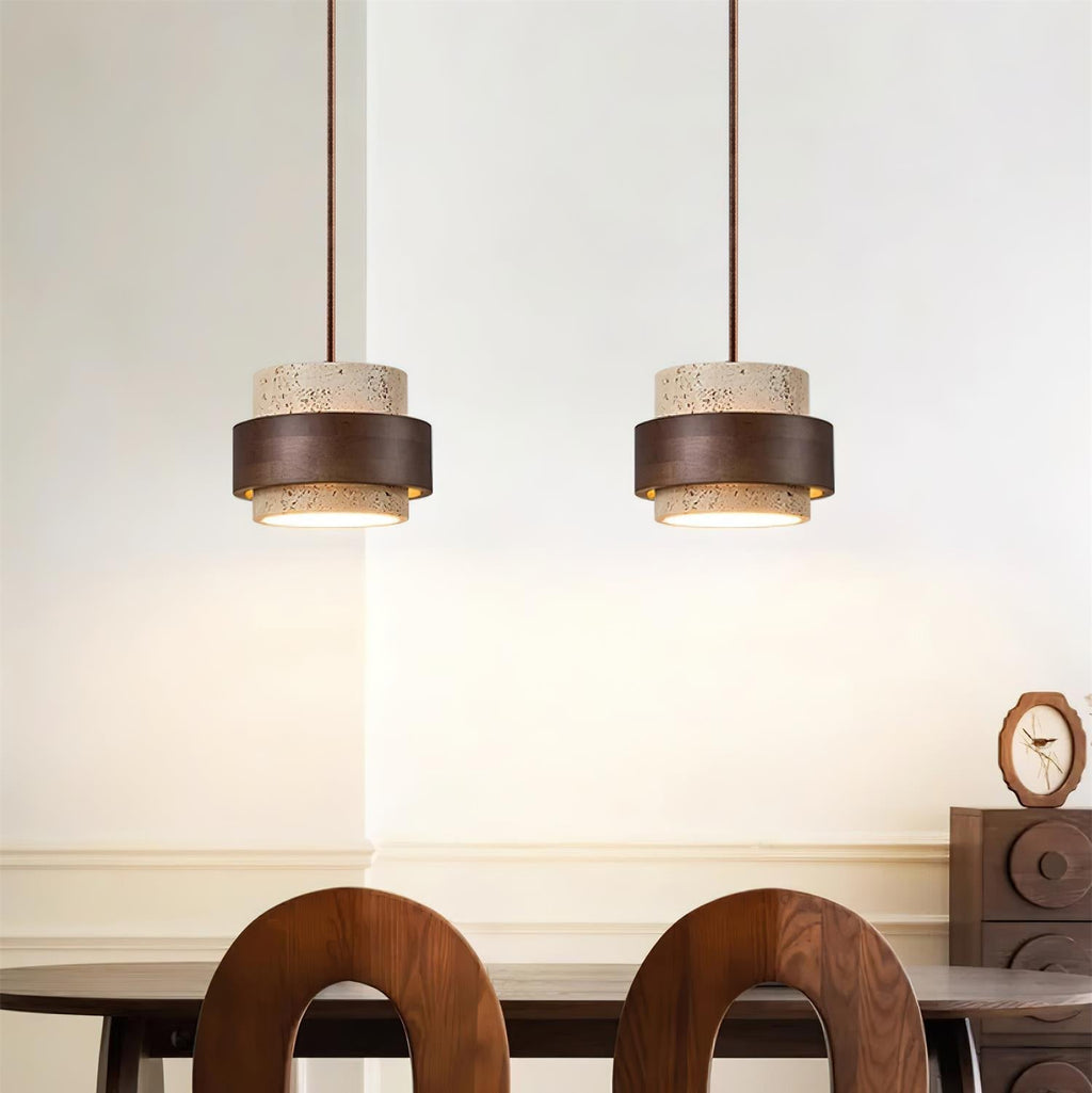Alba – Suspension en travertin naturel-Galerie Pietra
