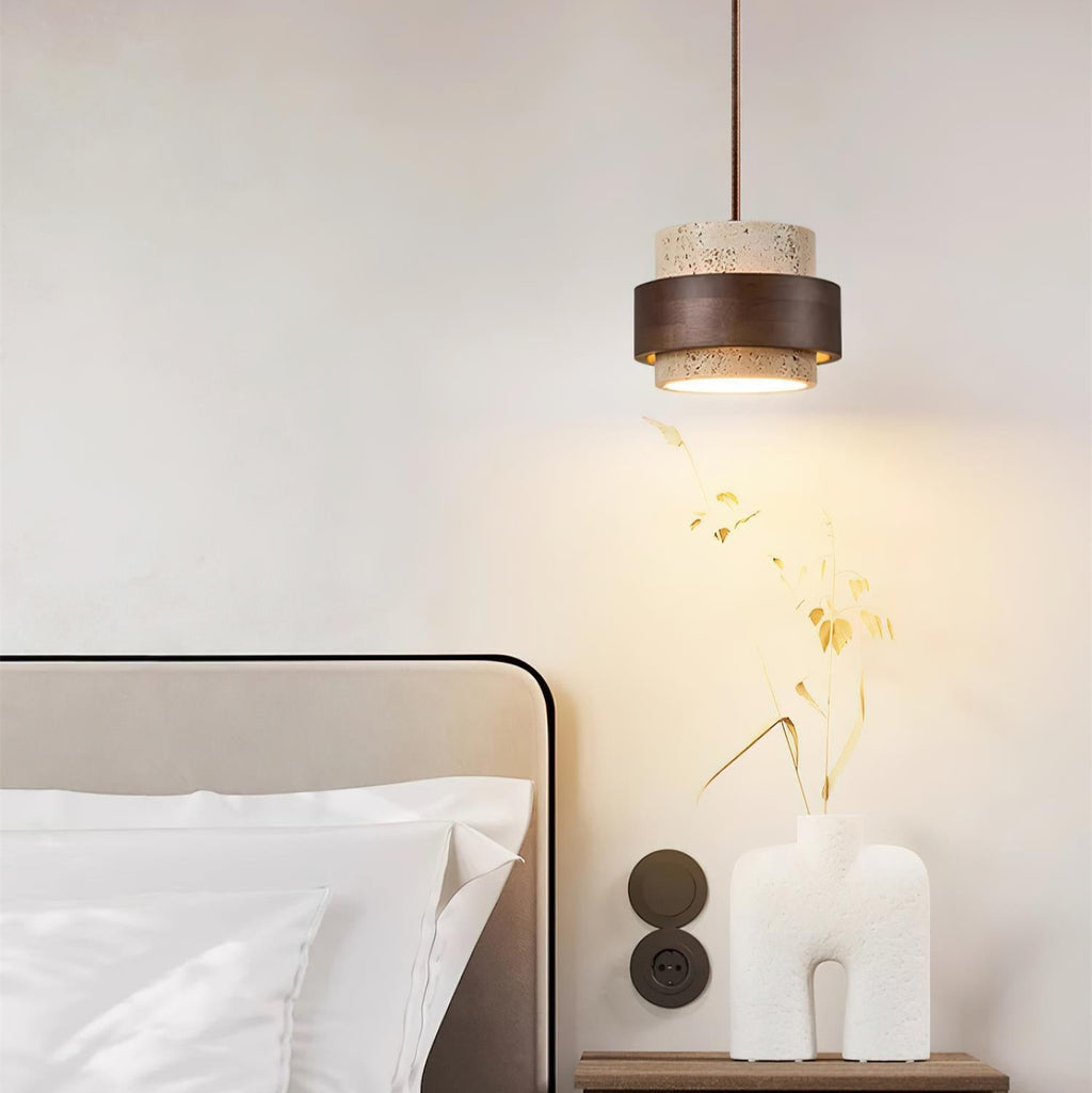 Alba – Suspension en travertin naturel-Galerie Pietra