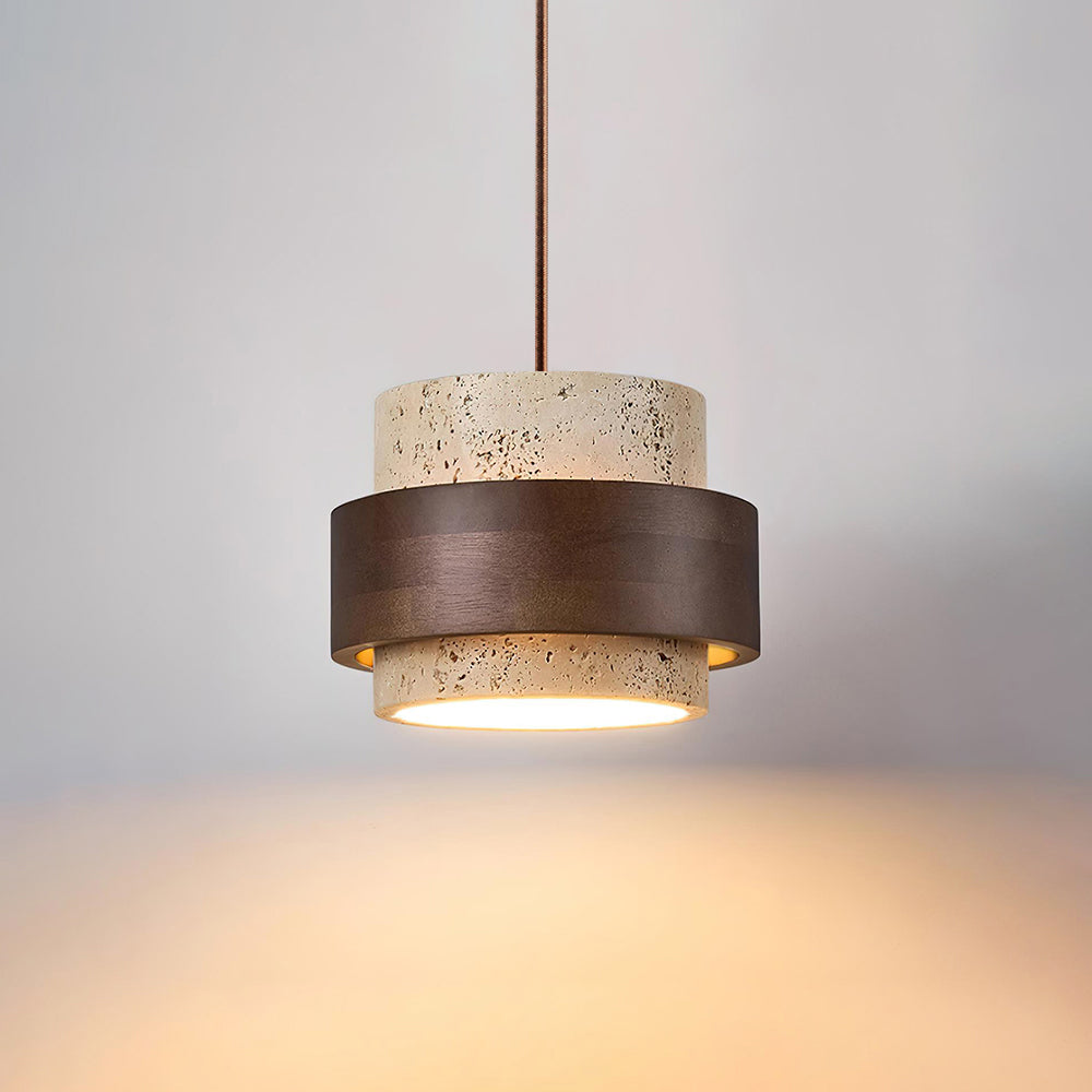 Alba – Suspension en travertin naturel-Galerie Pietra