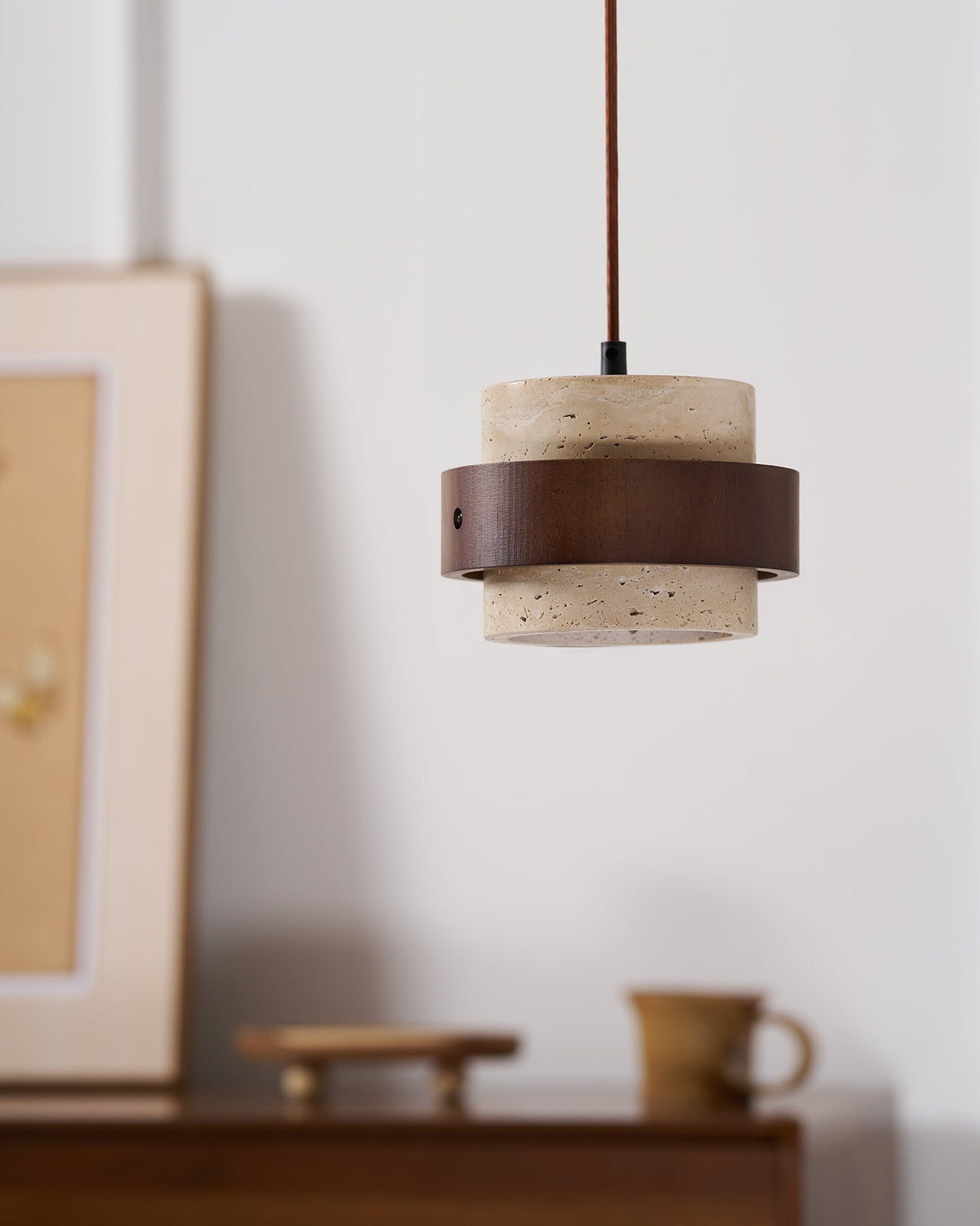 Alba – Suspension en travertin naturel-Galerie Pietra