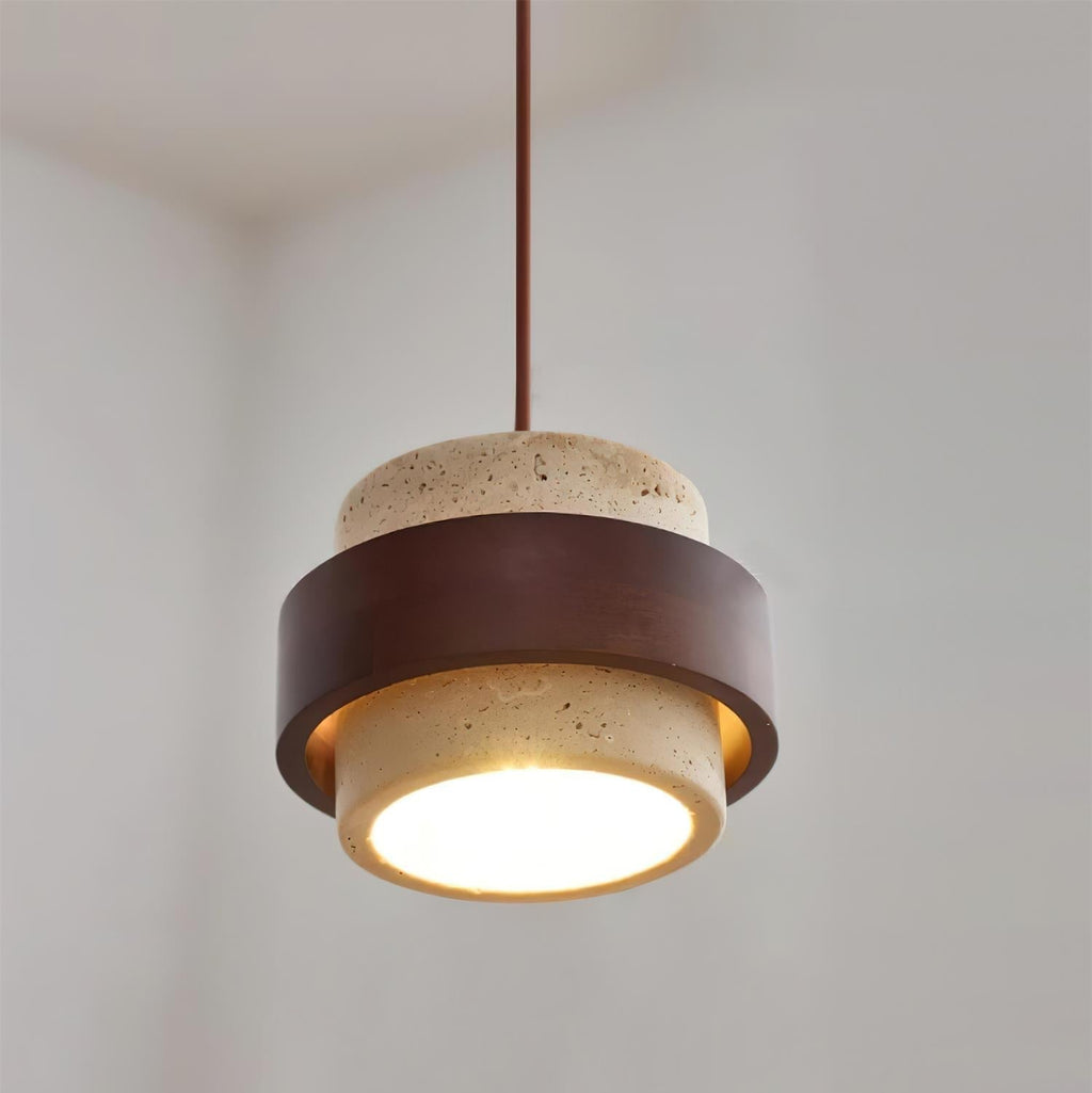 Alba – Suspension en travertin naturel-Galerie Pietra