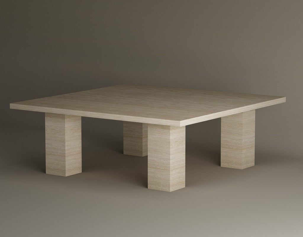 Aroa – Table basse organique en travertin naturel finition pierre-Galerie Pietra