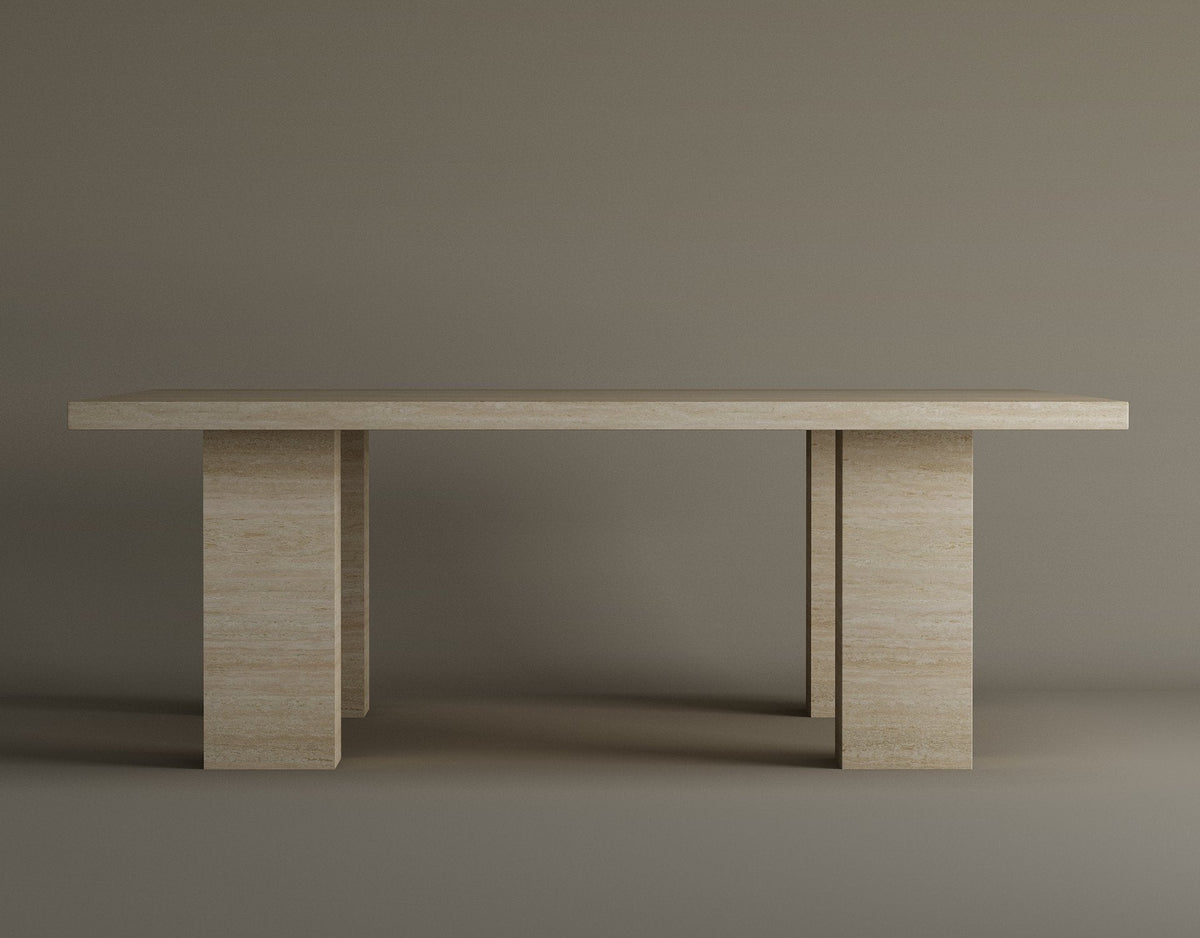 Aroa – Table basse organique en travertin naturel finition pierre-Galerie Pietra