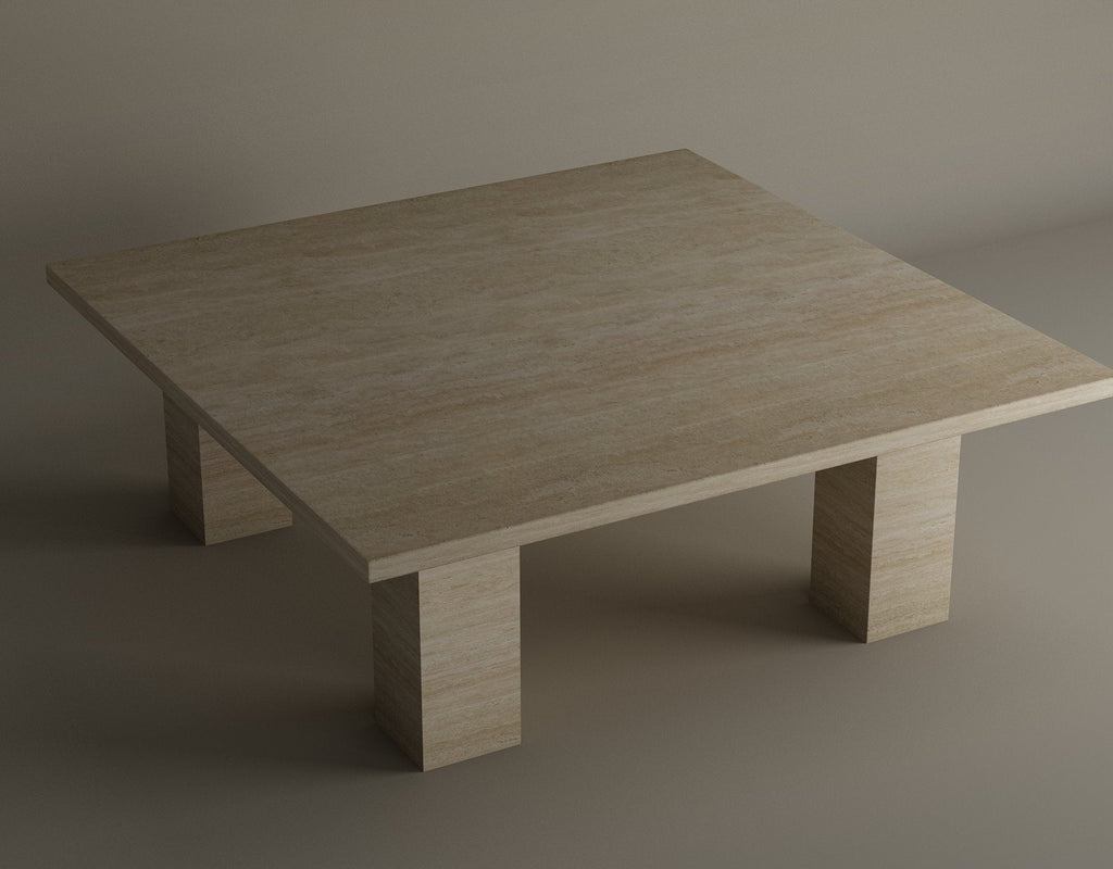 Aroa – Table basse organique en travertin naturel finition pierre-Galerie Pietra
