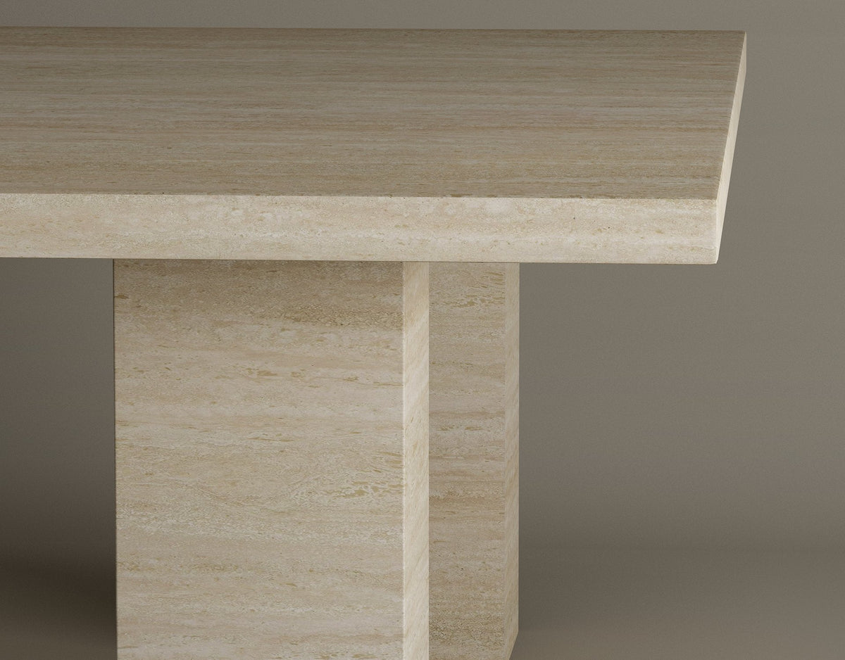 Aroa – Table basse organique en travertin naturel finition pierre-Galerie Pietra