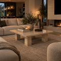 Aroa – Table basse organique en travertin naturel finition pierre-Galerie Pietra
