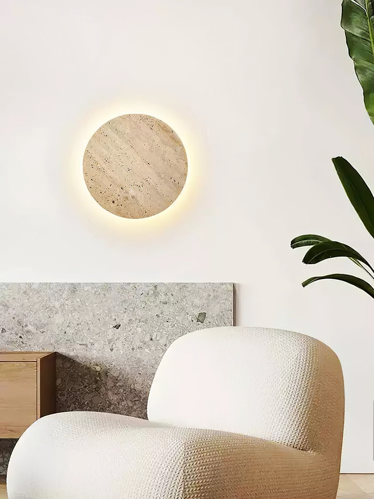 Artea – Applique murale en travertin naturel-Galerie Pietra