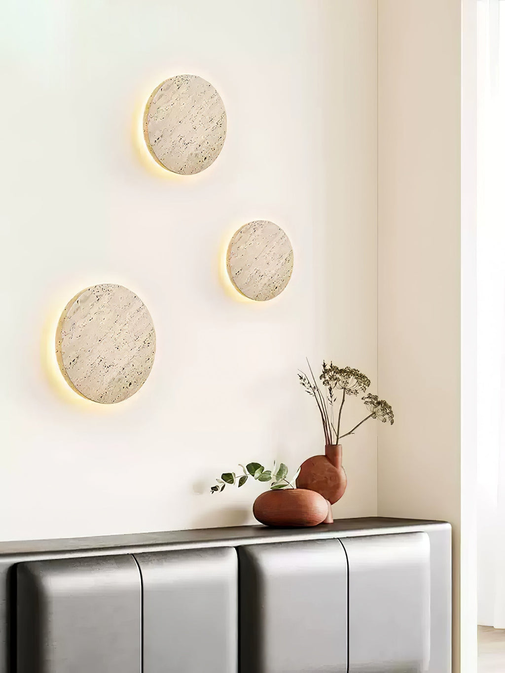 Artea – Applique murale en travertin naturel-Galerie Pietra