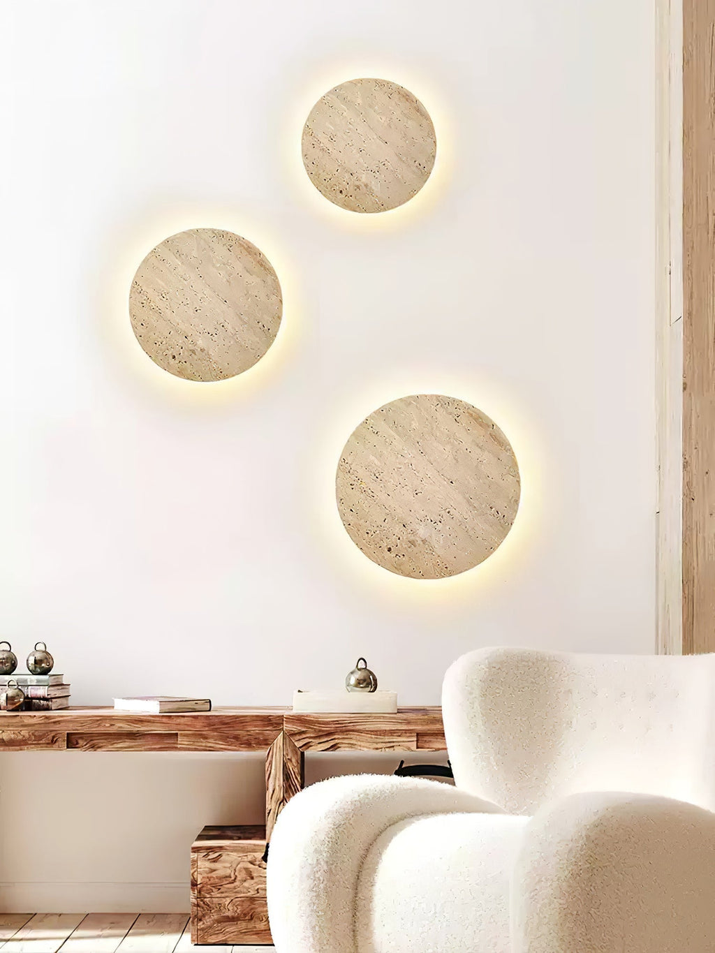 Artea – Applique murale en travertin naturel-Galerie Pietra
