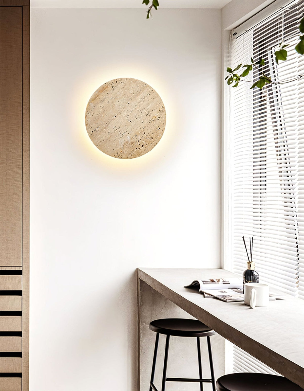 Artea – Applique murale en travertin naturel-Galerie Pietra