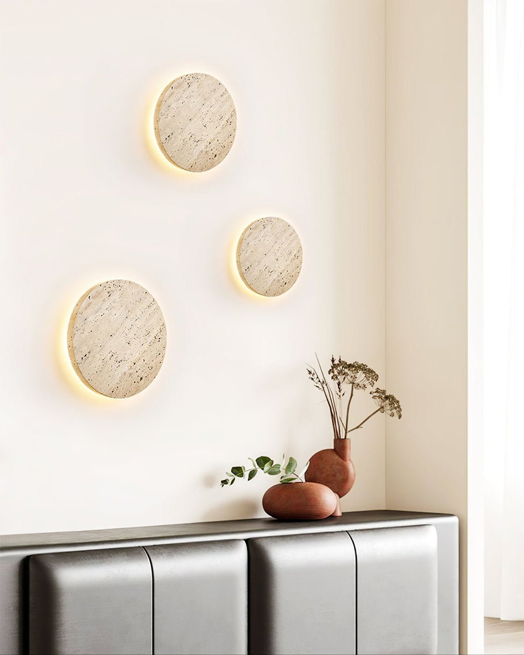 Artea – Applique murale en travertin naturel-Galerie Pietra