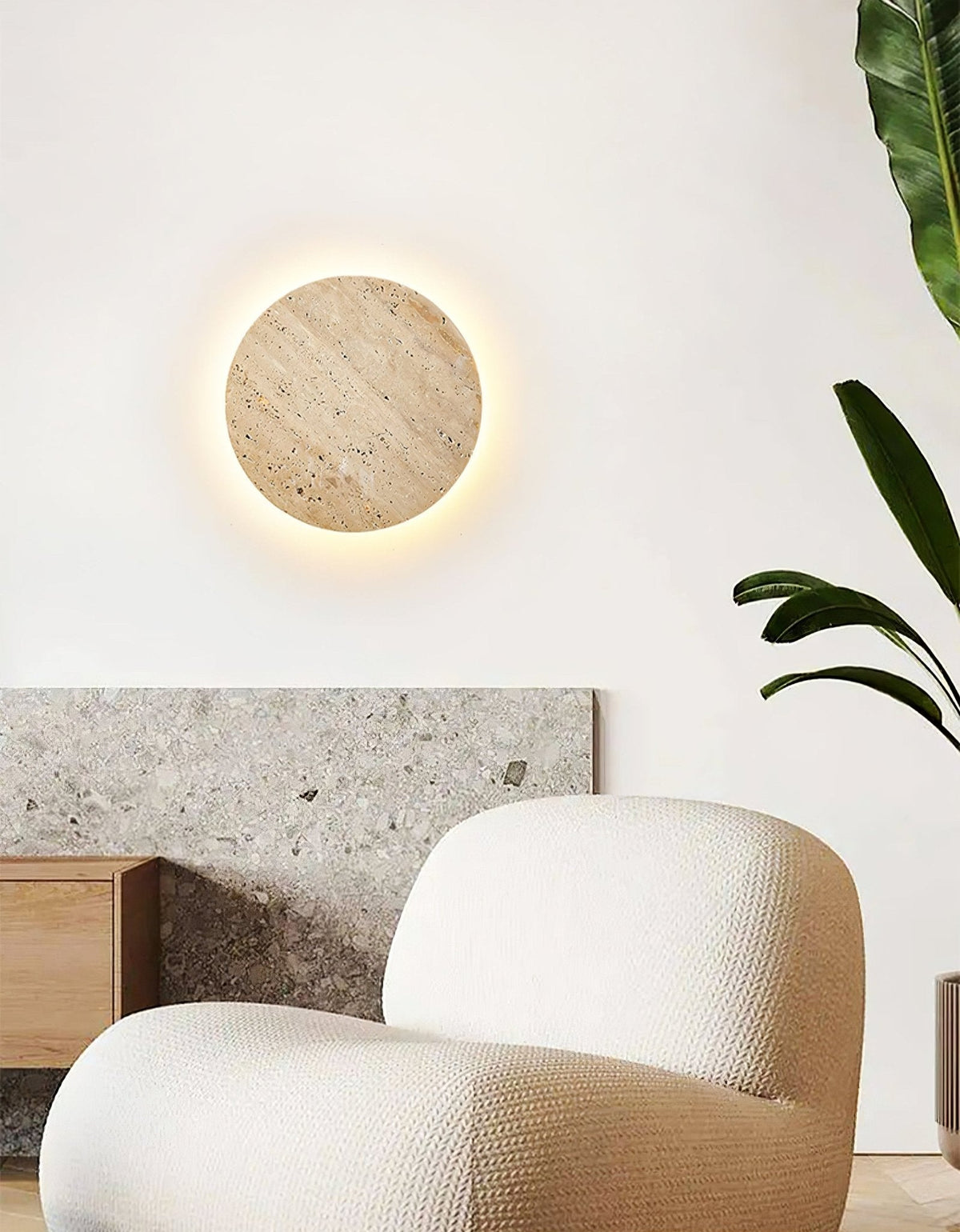 Artea – Applique murale en travertin naturel-Galerie Pietra