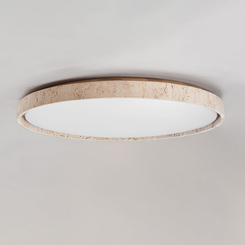 Aurelia – Plafonnier rond minimaliste en travertin naturel-Galerie Pietra