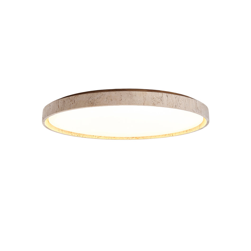 Aurelia – Plafonnier rond minimaliste en travertin naturel-Galerie Pietra