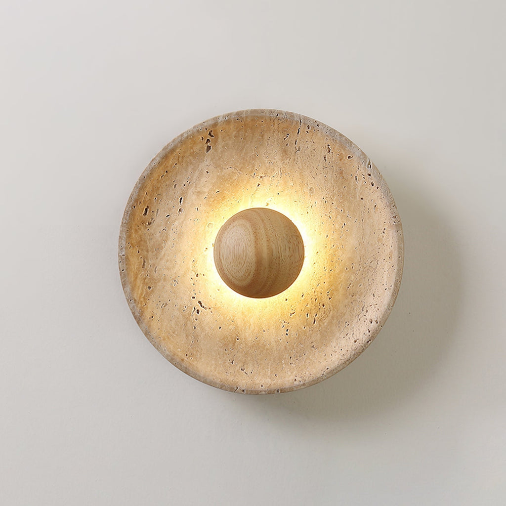 Avel – Applique murale minimaliste en travertin naturel-Galerie Pietra