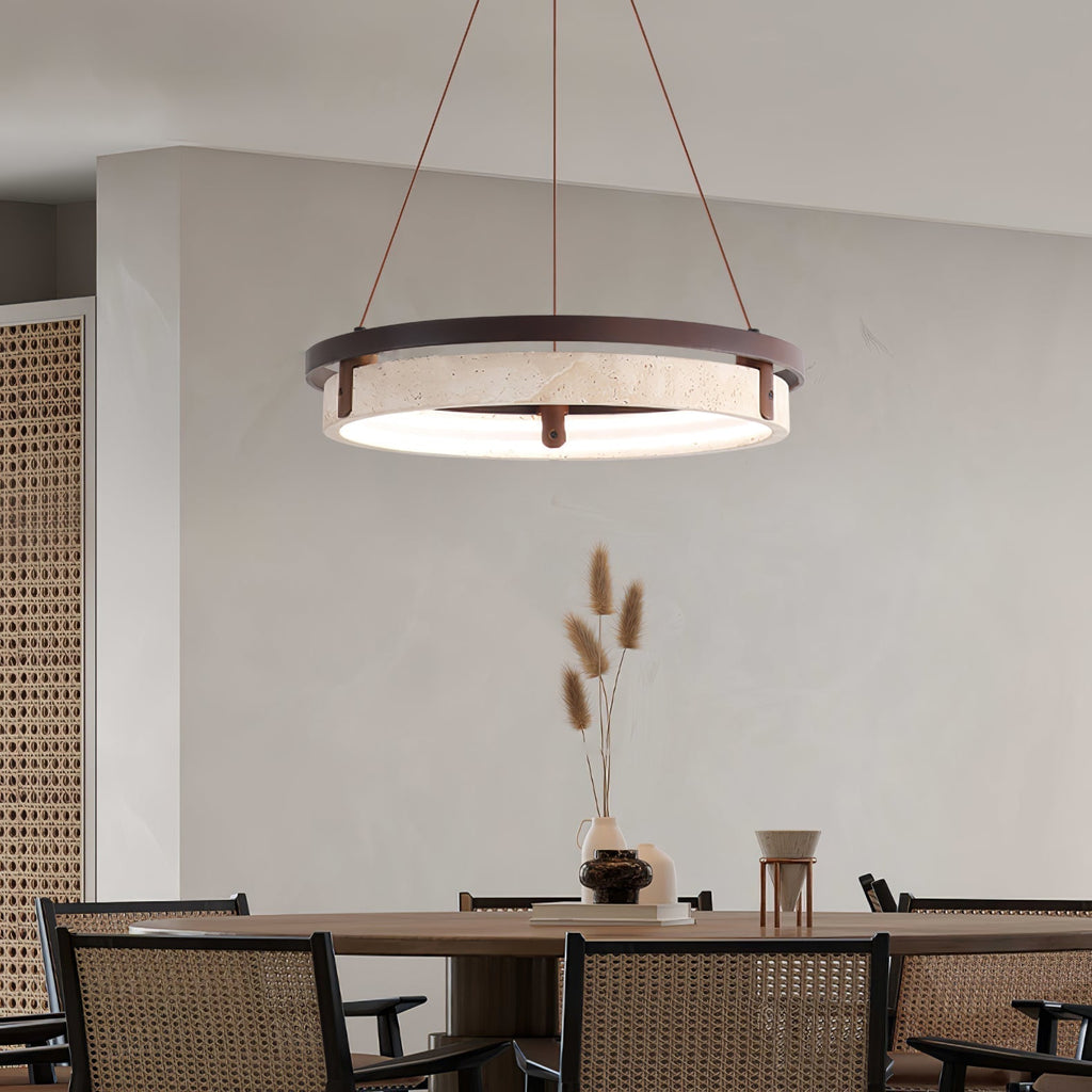 Avela – Suspension moderne en travertin naturel-Galerie Pietra