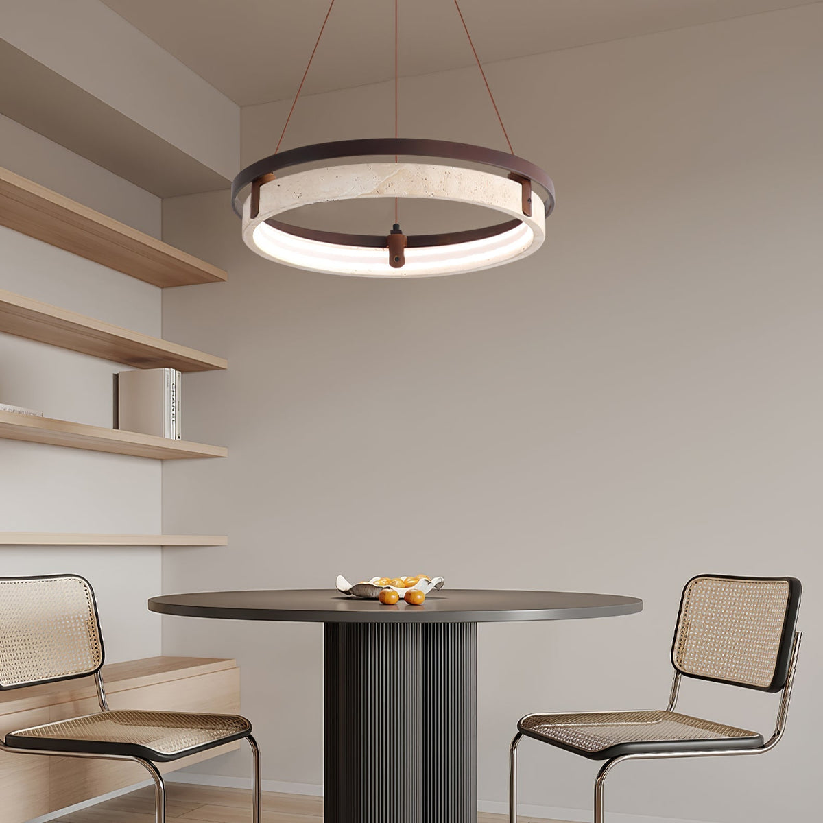 Avela – Suspension moderne en travertin naturel-Galerie Pietra