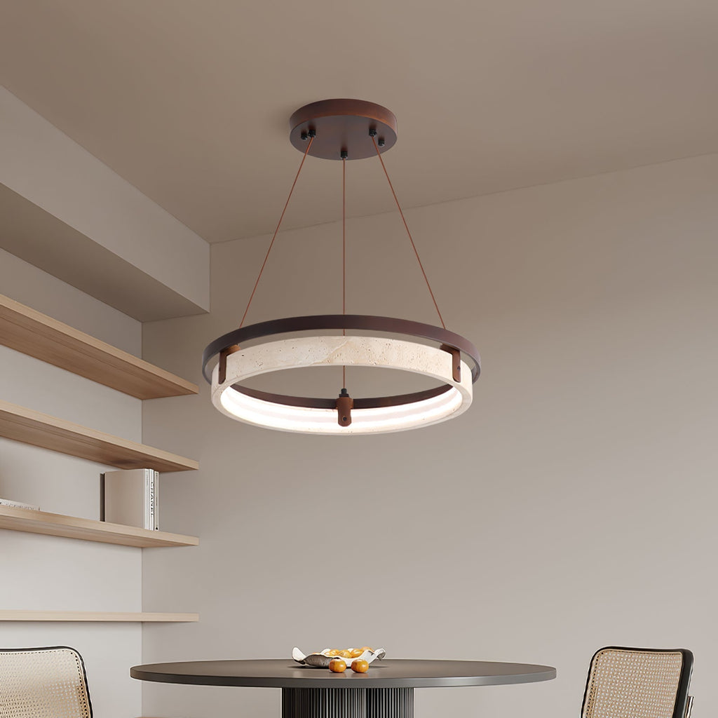 Avela – Suspension moderne en travertin naturel-Galerie Pietra
