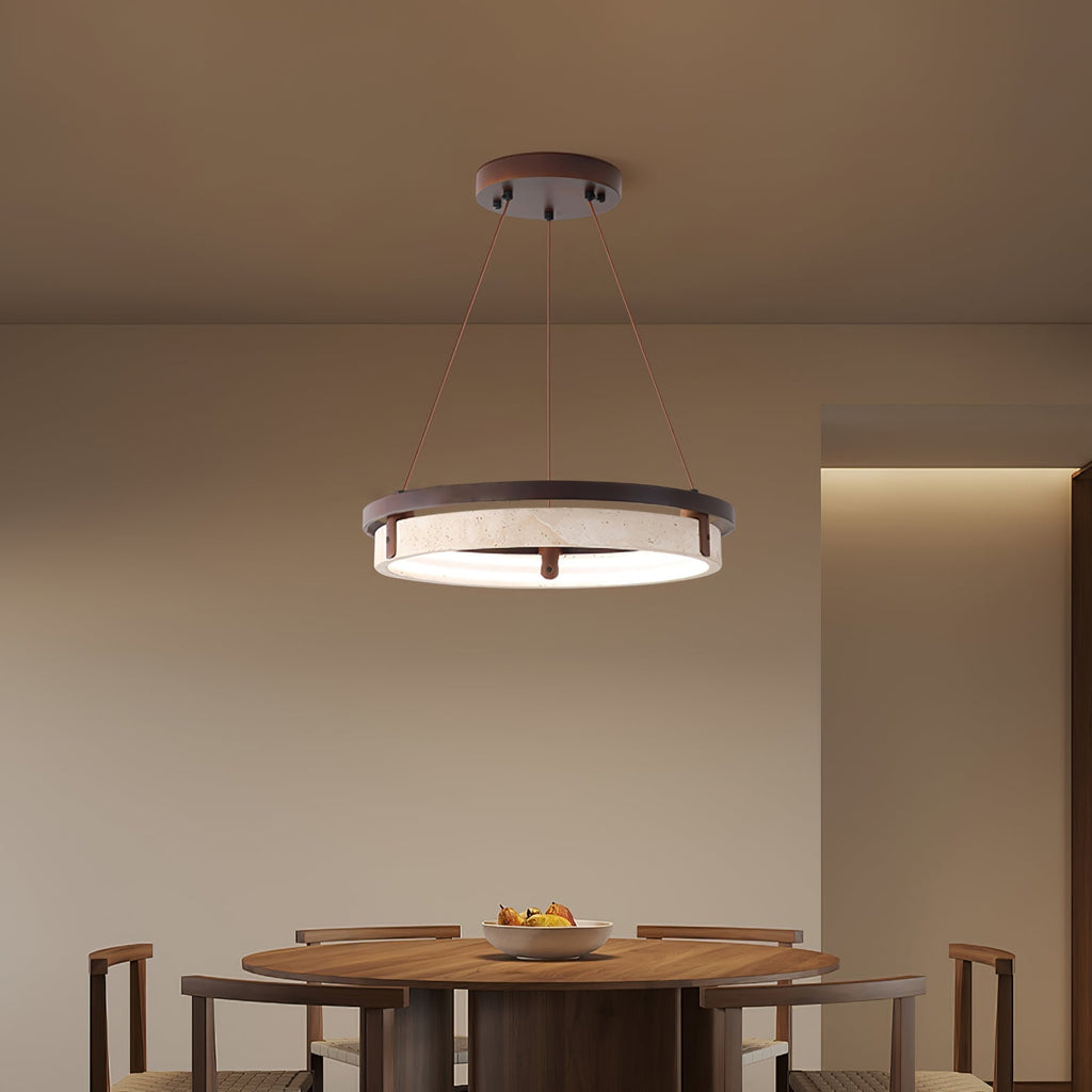 Avela – Suspension moderne en travertin naturel-Galerie Pietra