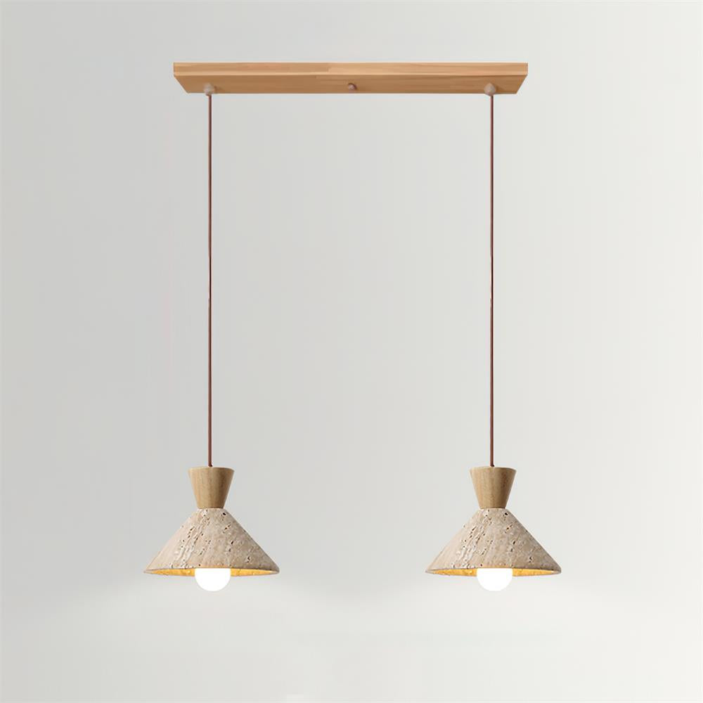 Capella – Suspension en travertin naturel forme chapeau-Galerie Pietra