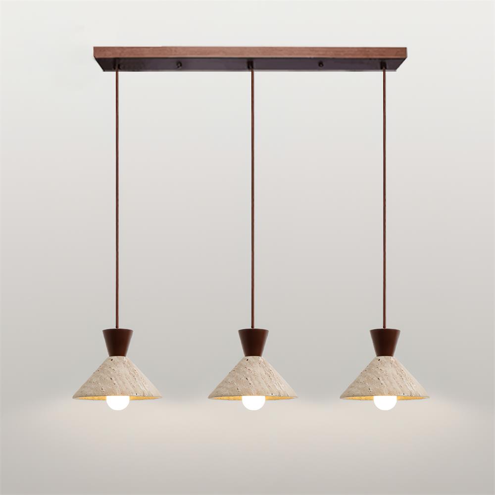 Capella – Suspension en travertin naturel forme chapeau-Galerie Pietra