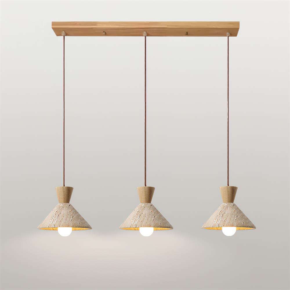Capella – Suspension en travertin naturel forme chapeau-Galerie Pietra