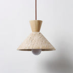 Capella – Suspension en travertin naturel forme chapeau-Galerie Pietra