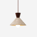 Capella – Suspension en travertin naturel forme chapeau-Galerie Pietra