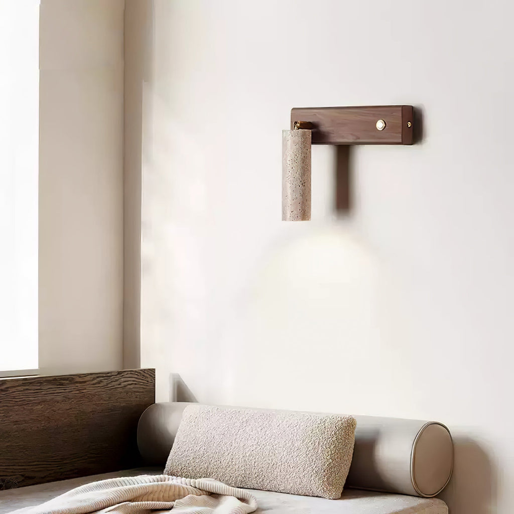 Cylia – Applique murale cylindrique en travertin naturel-Galerie Pietra