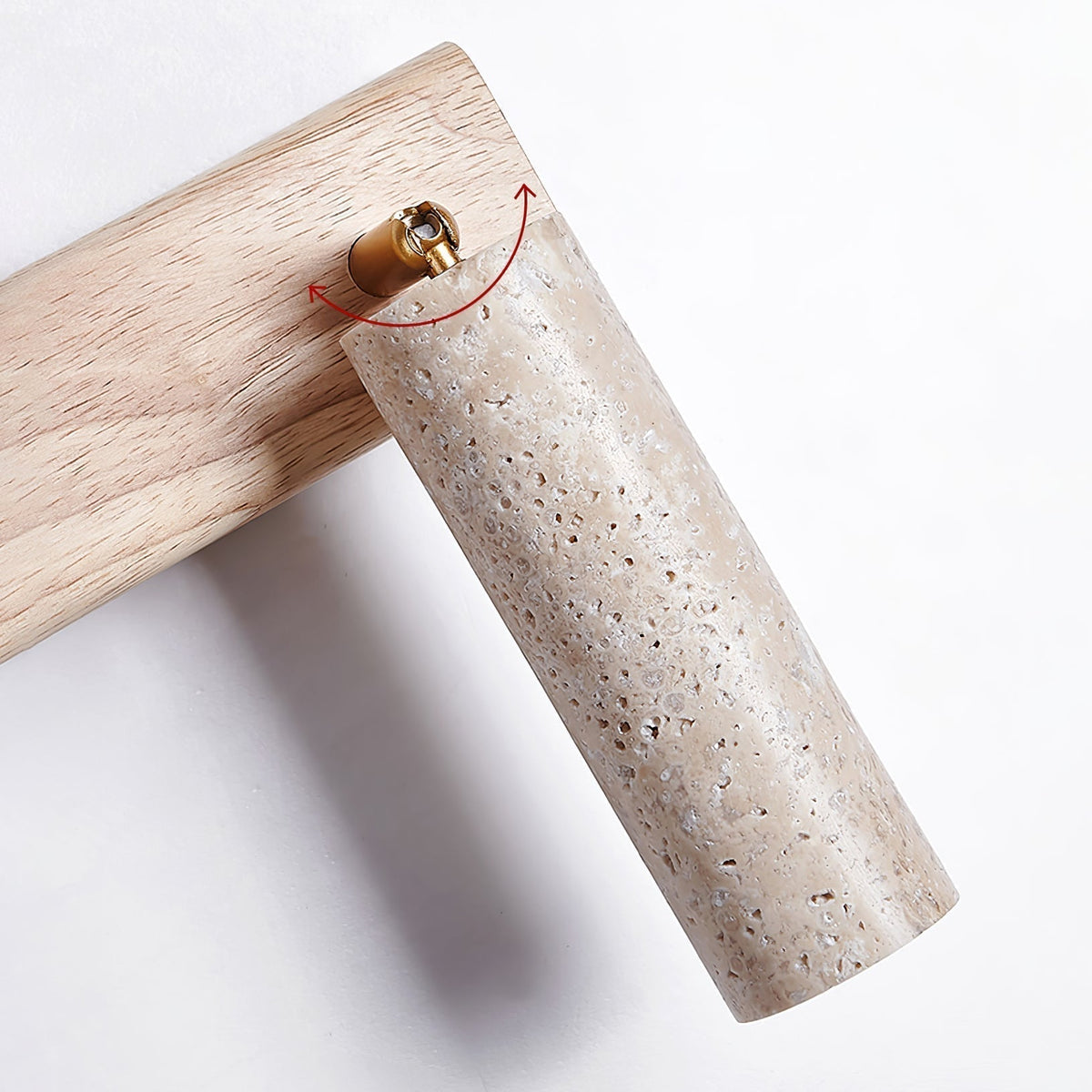 Cylia – Applique murale cylindrique en travertin naturel-Galerie Pietra
