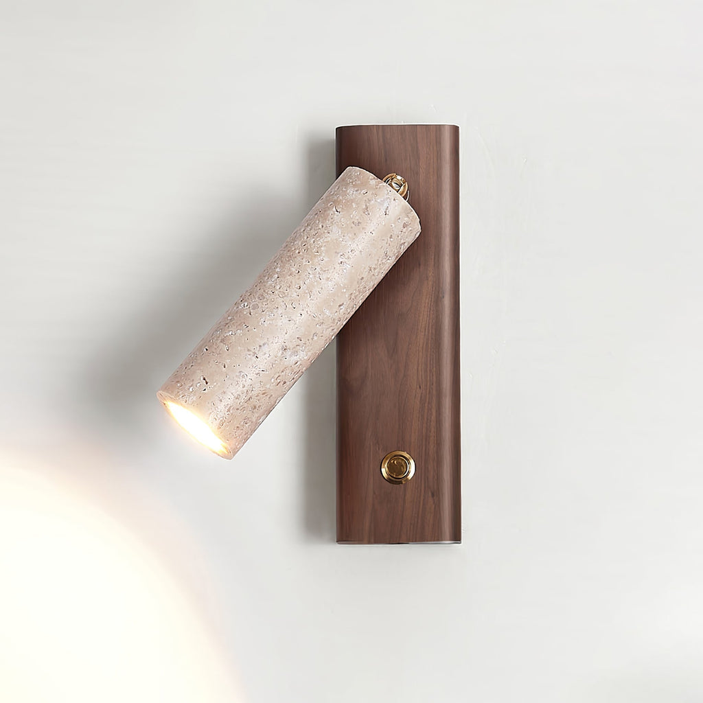 Cylia – Applique murale cylindrique en travertin naturel-Galerie Pietra