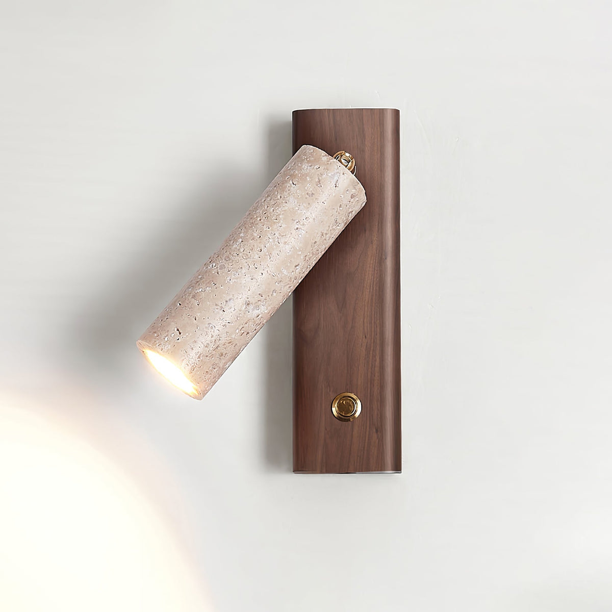 Cylia – Applique murale cylindrique en travertin naturel-Galerie Pietra