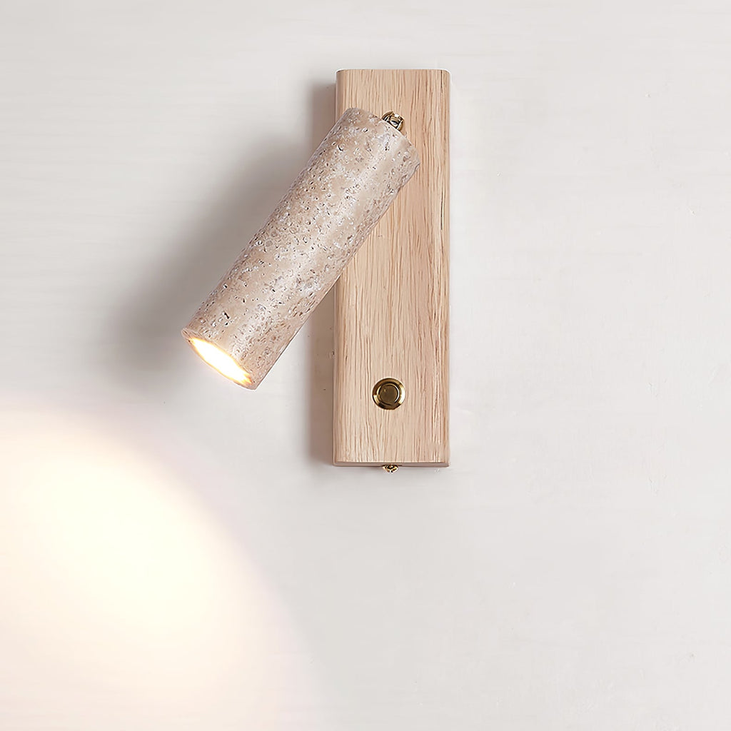 Cylia – Applique murale cylindrique en travertin naturel-Galerie Pietra