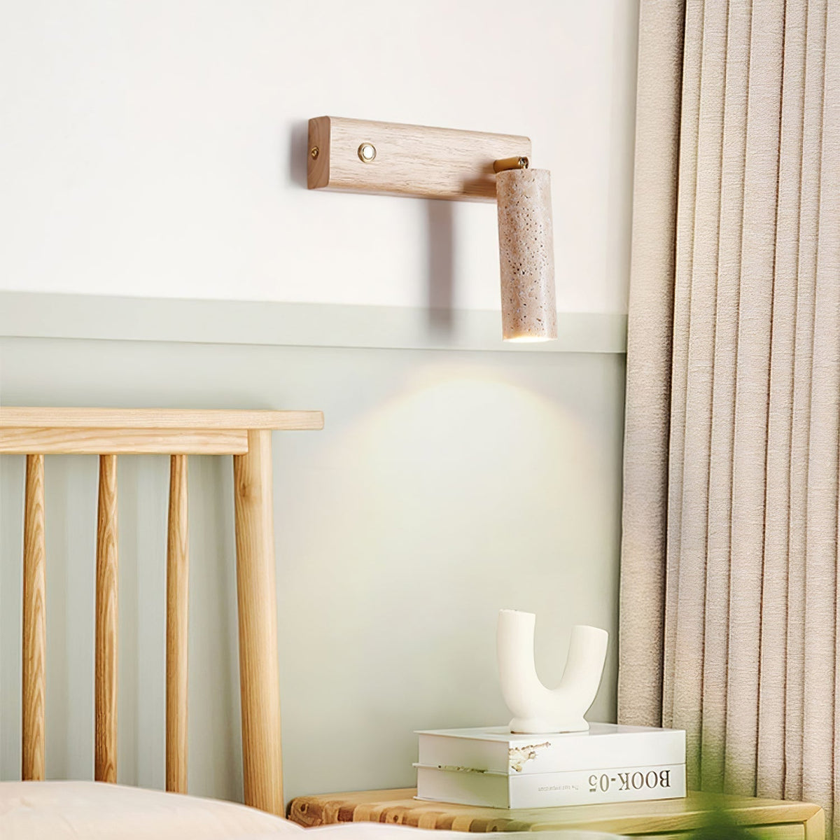 Cylia – Applique murale cylindrique en travertin naturel-Galerie Pietra