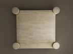 Cylos – Table basse carrée en travertin naturel avec pieds cylindriques-Galerie Pietra