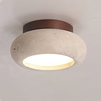 Dona – Mini plafonnier rond en travertin naturel-Galerie Pietra
