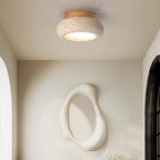 Dona – Mini plafonnier rond en travertin naturel-Galerie Pietra