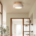 Dona – Mini plafonnier rond en travertin naturel-Galerie Pietra