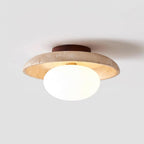 Eira – Plafonnier minimaliste en travertin naturel-Galerie Pietra