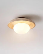 Eira – Plafonnier minimaliste en travertin naturel-Galerie Pietra