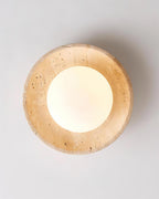 Eira – Plafonnier minimaliste en travertin naturel-Galerie Pietra