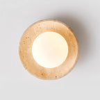 Eira – Plafonnier minimaliste en travertin naturel-Galerie Pietra