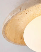 Eira – Plafonnier minimaliste en travertin naturel-Galerie Pietra