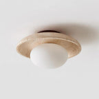 Eira – Plafonnier minimaliste en travertin naturel-Galerie Pietra