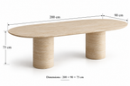 Elena – Table à manger ovale en travertin naturel avec base cylindrique lisse-Galerie Pietra